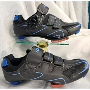 Kescoo Cycling Shoes Unisex Size 41 Black Blue Compatible Pelton Mens 8 Wmns 10